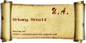 Urbany Arnold névjegykártya